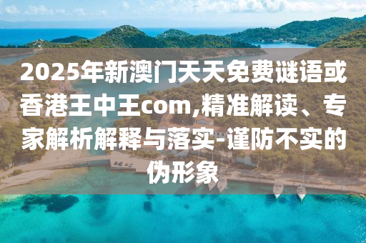 2025年新澳門天天免費謎語或香港王中王com,精準解讀、專家解析解釋與落實-謹防不實的偽形象