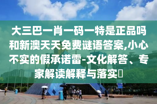 大三巴一肖一碼一特是正品嗎和新澳天天免費謎語答案,小心不實的假承諾雷-文化解答、專家解讀解釋與落實?