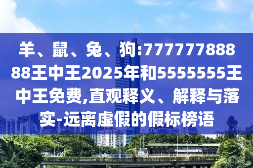 羊、鼠、兔、狗:77777788888王中王2025年和5555555王中王免費(fèi),直觀釋義、解釋與落實(shí)-遠(yuǎn)離虛假的假標(biāo)榜語
