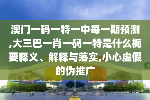 澳門一碼一特一中每一期預測,大三巴一肖一碼一特是什么扼要釋義、解釋與落實,小心虛假的偽推廣