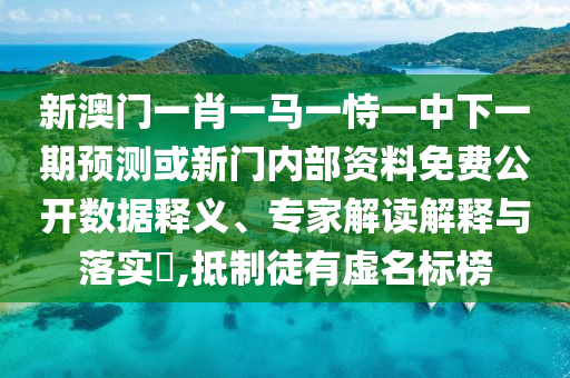 新澳門(mén)一肖一馬一恃一中下一期預(yù)測(cè)或新門(mén)內(nèi)部資料免費(fèi)公開(kāi)數(shù)據(jù)釋義、專(zhuān)家解讀解釋與落實(shí)?,抵制徒有虛名標(biāo)榜